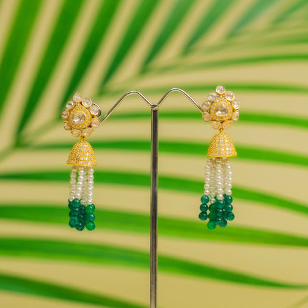 Moissanite Polki Celestial Earrings