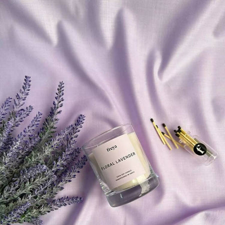Floral Lavender Glass Jar Candle