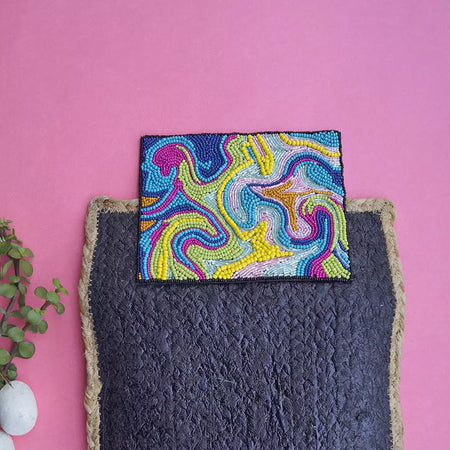 BLACK Foil printed braided jute handcrafted flapover sling bag