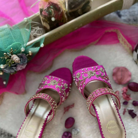 Embroidered Bridal Wedges