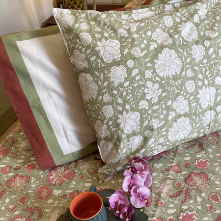 Jaal Flower Block Printed Bedsheet