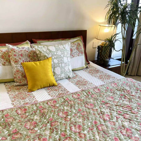 Panel Block Printed Bedcover