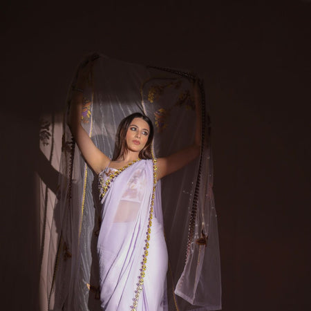Lilac Saree