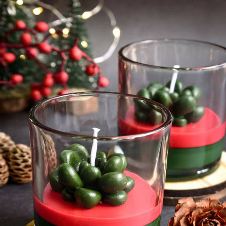 Christmas succulent candle