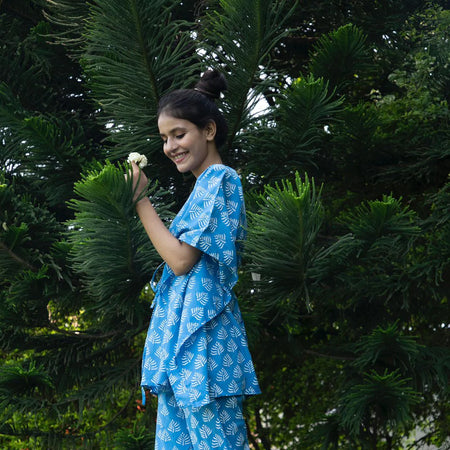 Aquamarine Kaftan Jammies Co-ord