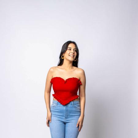 Feart shaped tube top