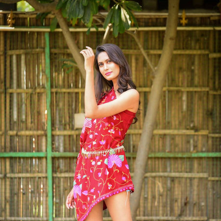 Offshoulder Wool Dress