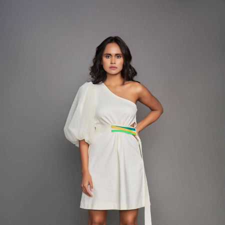 Neon detail One Shoulder Dress