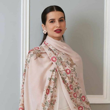 Golden Angels | Embroidered Pure Cashmere Stole