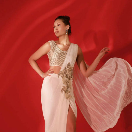 Ivory Saree