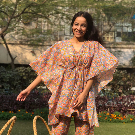Swirling Cotton Kaftan Jammies