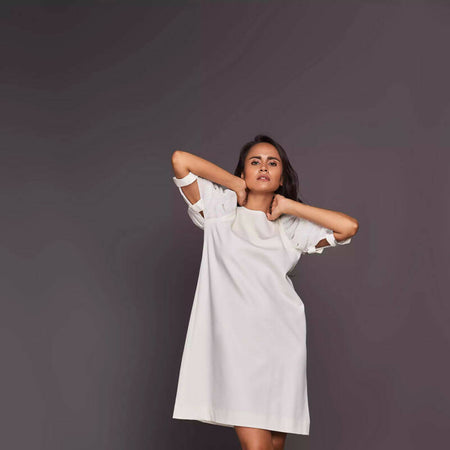 SEQUIN SLEEVES SHIFT DRESS