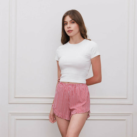 Berry Ruffle Shorts