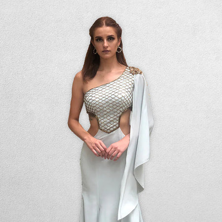 English Blue Fishcut Hawing Gown
