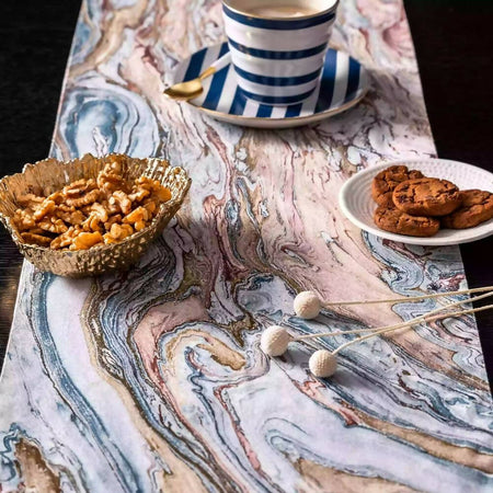 Table Runner Blue & Gold