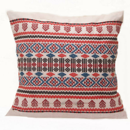 Kuki Inpi Handwoven 16 x 16 inches Cushion Cover with all-over Tribal motif