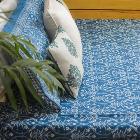 Indigo Imperial All over Printed Bedsheet