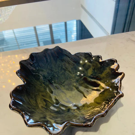 Uneven Sack Bowls 7"- Dark Green