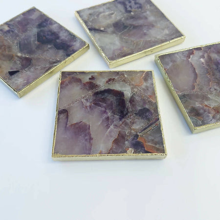 Amethyst Coaster Set 4 Pcs