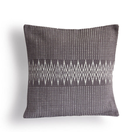 Handwoven Andean Grey and White Tribal Cushion Cover