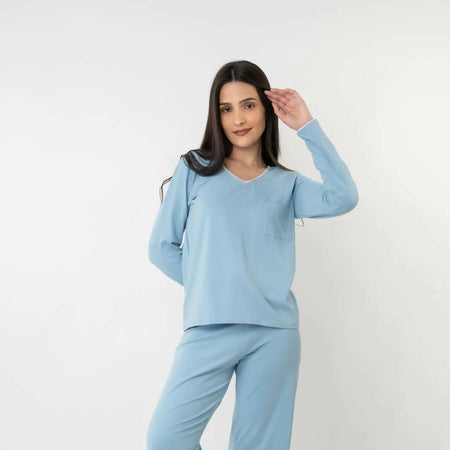SKY KNITTED PAJAMA SET