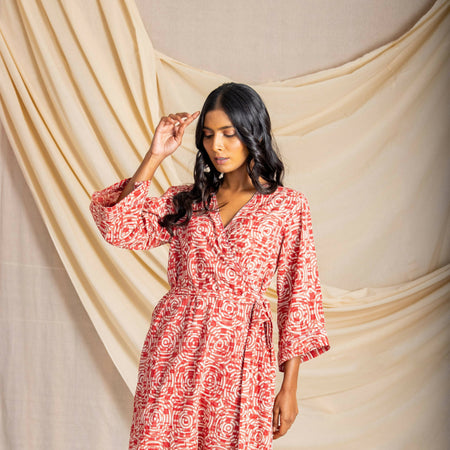 Printed wrap dress