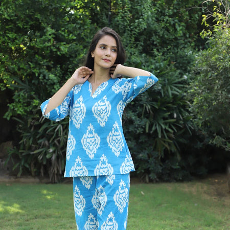 Belly Flop Ikat Kurta Jammies set