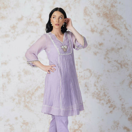 BAROQUE FLOWER PANELED TUNIC SET