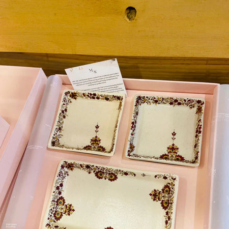 3 Platter Printed Gift Set - Royal Print