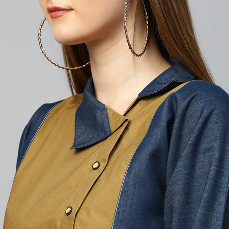 Chinese collar raglan sleeves dress