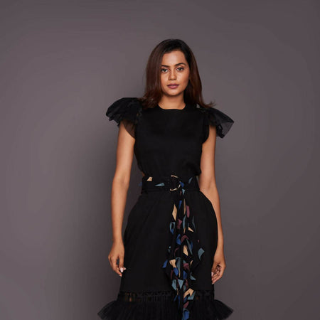 BACK OPEN CUTWORK BOTTOM DRESS