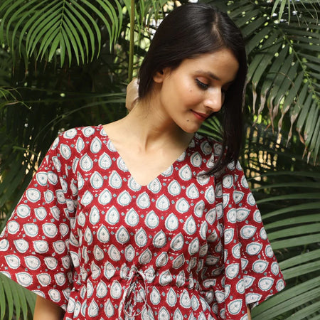 Autumn Bloom Cotton Kaftan