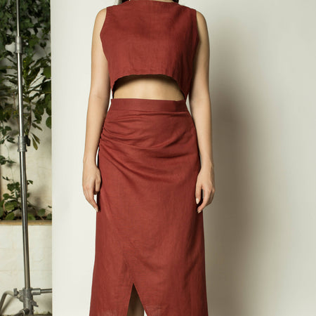 Draped Wrap-Around Skirt