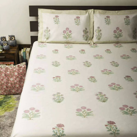 Poppy Bedsheet with Reversible Pillow Set