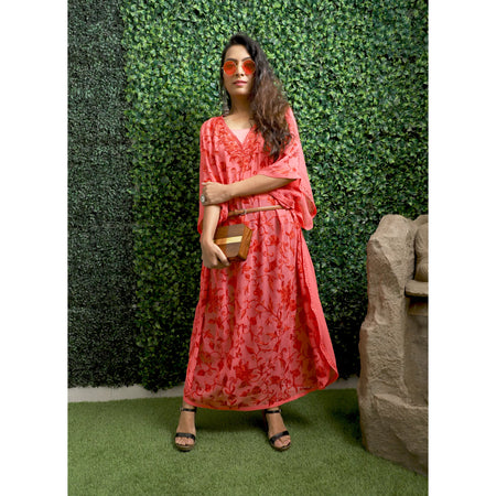 Georgette Allover Embroidered Kaftan