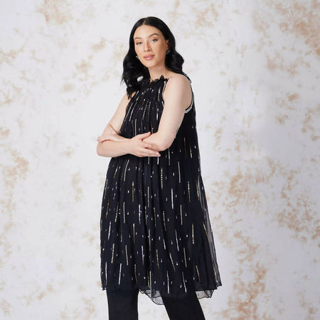SEQUINED HALTER TUNIC SET