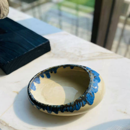 Bowl- Ivory and Blue