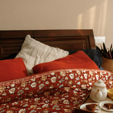 Dahlia Block Printed Quilt