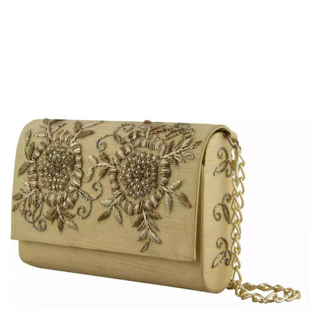 Mustard gold clutch