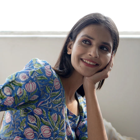 Freida Puff Sleeve Cotton Dress