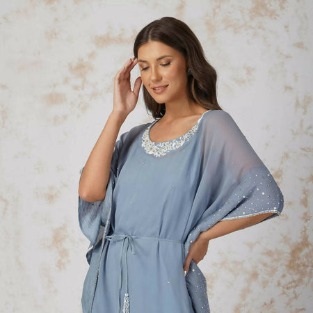 BAROQUE WORK PIGEON BLUE KAFTAN