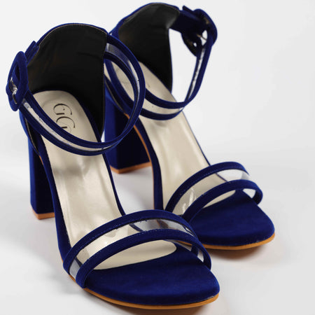 Royal blue block heel
