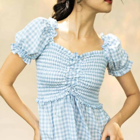 Blue smocked dress