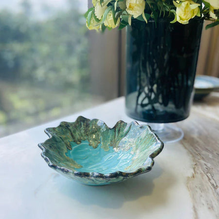 Uneven Snack Bowls 7" - Green