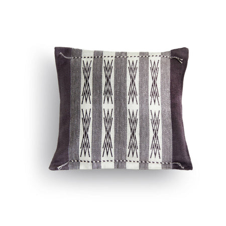 Handwoven Japfu Grey and White Tribal Cushion Cover