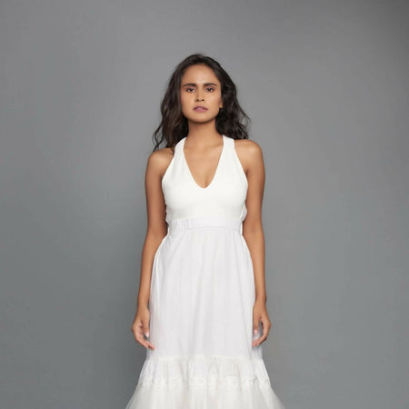 CROSSBACK CUTWORK LAYERED DRESS