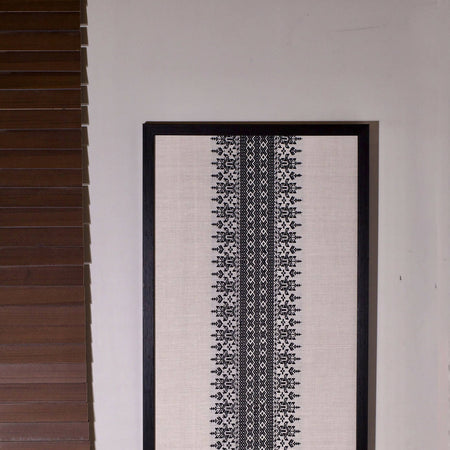 Kachari Handwoven Artwork from Assam - White