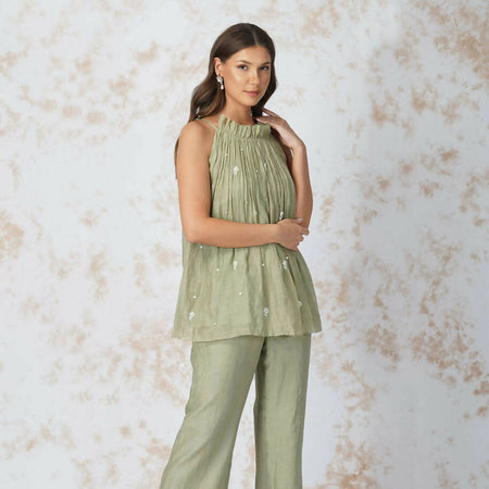 BAROQUE WORK MINT CO-ORD SET