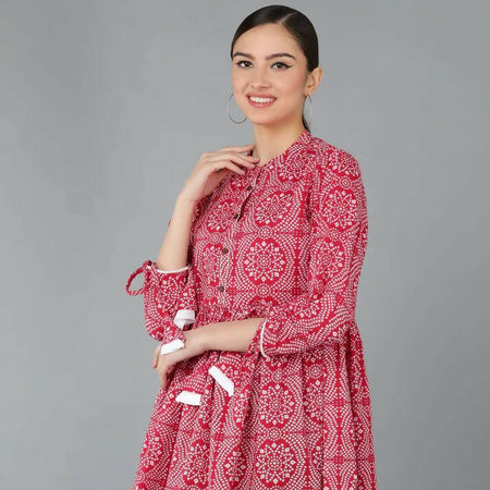 Pink Cotton Printed Tunic