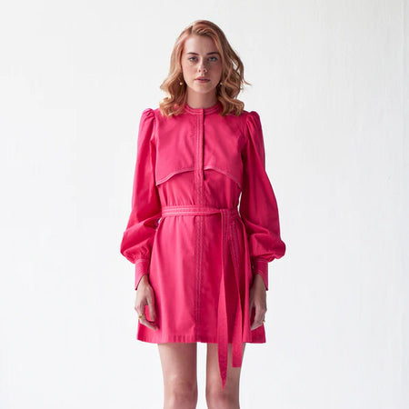 Dark pink trench dress